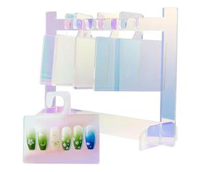 Nail Tip Sample Stand,Nail Tip Display Board - Junta de práctica de uñas de color de uñas de salón acrílico - Herramienta de manicura de diseño de arte profesional para la práctica del salón