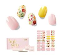NAILOG Pegatinas para uñas, 34Pcs Nail Art Decal Strip Gel Calidad Profesional Barniz Adhesivo Semi-Permanente con Acabado de Gel Suave Nail Wraps para Mujeres Niñas, Idyll