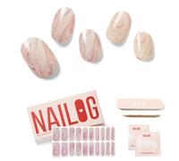 NAILOG Pegatinas Uñas Decorativas, 20Pcs Calcomanías y Autoadherentes para Uñas, Nail Stickers Semicuradas de Larga Duración con Acabado de Gel Suave y Brillante, Pink Fusion