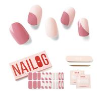NAILOG Pegatinas Uñas Decorativas, 20Pcs Calcomanías y Autoadherentes para Uñas, Nail Stickers Semicuradas de Larga Duración con Acabado de Gel Suave y Brillante, Audrey