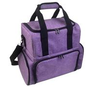 Nails Art Essential - Estuche con 2 bolsas extraíbles para botellas de esmalte de uñas y secadora, organizador de doble capa, bolsa de colección de esmalte, Purple, Mass Beauty