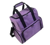 Nails Art Essential - Estuche con 2 bolsas extraíbles para botellas de esmalte y secadora, organizador de doble capa, estuche de uñas de doble capa, Purple, Mass Beauty