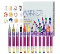 Nails Art Pens - Waterproof Double Tip Manicure Tools for Women Girls | Soft Ink Temporary Skin Marker, Precision Drawing for Home Salon Travel Photoshoot Wedding Dating Holiday Birthday Design
