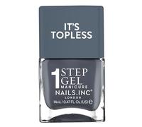 Nails Inc Topless Emily (gris oscuro) - Esmalte gel sin UV, 1 paso, hasta 8 días, secado rápido, vegano, 21-free, para niños y adultos, sin base ni top coat