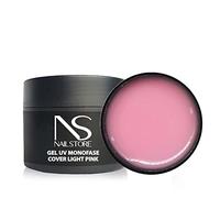 NAILSTORE - Gel UV LED constructor monofásico Cover Light Pink - densidad media - autonivelante - Excelente para Baby Boomer apto para recarga y alargamiento con plantilla (30 g)