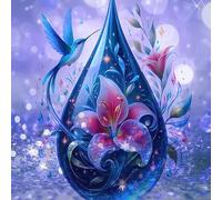 NAIMOER 5D Cristal Diamond Painting Kit Completo Adultos, DIY Pájaro Cristal Pintura De Diamante, Arte Painting Decoración con Piedras Brillantes De Pared Del Hogar 30x30cm