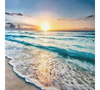 NAIMOER Atardecer Diamond Painting Kit Completo Adultos, DIY Playa Cristal Pintura De Diamante, Arte Painting Decoración con Piedras Brillantes De Pared Del Hogar 30x30cm