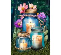 NAIMOER Kits de pintura de diamantes, flor de vela para adultos, kit de arte de diamantes de taladro completo, para adultos, perfecto para relajación, decoración del hogar, 30 x 40 cm
