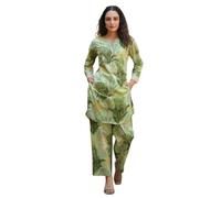 NAINVISH Co Ord Ethnic Set | Conjunto de pantalones casuales | Conjunto elegante a juego | Conjunto completo | Conjunto de coord para mujer | Conjunto de cordón para mujer | Conjunto de