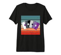 Naipes ases corazón púrpura símbolos Negros Obras de Arte Camiseta Premium