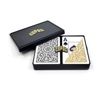Naipes Copag 1546 Design 100 % pl stico, tama o Bridge (estrecho), negro/dorado (juego de 1 ndice jumbo)