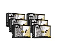 Naipes Copag 1546 Design 100 % pl stico, tama o Bridge (estrecho), negro/dorado ( ndice est ndar, 6 juegos)