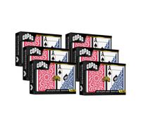 Naipes Copag 1546 Design 100 % pl stico, tama o Bridge (estrecho), rojo/azul ( ndice jumbo, 6 juegos)