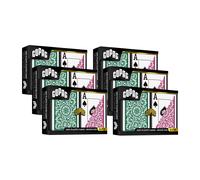 Naipes Copag 1546 Design 100 % pl stico, tama o Bridge (estrecho), verde/borgo a (juego de 6, ndice jumbo)
