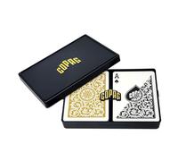 Naipes Copag 1546 Design 100 % pl stico, tama o p ker (est ndar), negro/dorado ( ndice regular, 1 juego)