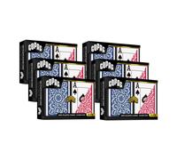Naipes Copag 1546 Design 100 % pl stico, tama o p ker (est ndar), rojo/azul (juego de 6, ndice jumbo)