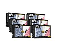 Naipes Copag 1546 Design 100 % pl stico, tama o p ker (est ndar), rojo/azul ( ndice regular, 6 juegos)