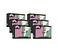 Naipes Copag 1546 Design 100 % pl stico, tama o p ker (est ndar), verde/borgo a (juego de 6, ndice jumbo)