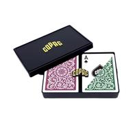 Naipes Copag 1546 Design 100 % pl stico, tama o p ker (est ndar), verde/borgo a ( ndice regular, 1 juego)