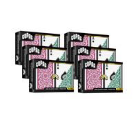 Naipes Copag 1546 Design 100 % pl stico, tama o p ker (est ndar), verde/borgo a ( ndice regular, 6 juegos)