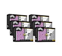 Naipes de p?ker Copag 1546 Design 100 % pl?stico, morado/gris, ?ndice jumbo, 6 juegos