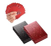 naipes de plástico impermeables, 55 naipes de plástico, Rose Poker, adecuados para juegos de cartas para adultos como Blackjack, Texas Hold'em, Bridge, etc. (Negro y rojo)