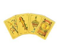 Naipes españoles, tarjetas españolas originales, Briscas tarjetas Puerto Rico, naipes mexicanos [clásico de lámina dorada de lujo] [PVC impermeable] (2 piezas)
