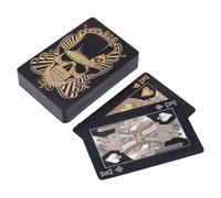 Naipes negros - PVC Skull Deck of Cards, lámina flexible jugando a las cartas viene con caja de almacenamiento para Texas Holdem Poker Go Fish