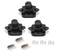 Naisfei 3 cierres de botón de presión para puerta de coche, color negro, para armarios de cajones con RV, autocaravanas, yates, camping, caravanas, barcos, armarios