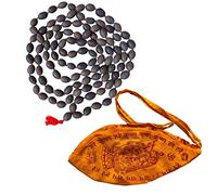 Naisha Gaumukhi Japa Mala Bag & Original Kamal Gatta Mala (Lotus Seeds) Rosario de oración Japamala Lakshmi Puja Perlas de meditación hindú, Kamal Gatta (Lotus Seeds)