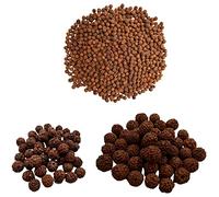 Naisha Natural Rudraksh - 121 piezas sueltas de Rudraksha Mala auténticas, cuentas de oración de meditación del Himalaya, cuentas Bodhi de 8 a 14 mm para hacer joyas, lote grande de 3 tamaños