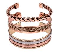 NAISHA Pulseras de cobre indias hechas a mano, pulseras de chakras, joyería de regalo, para mujeres, hombres, adolescentes y niños, Grande, Cobre, Pulsera de cobre