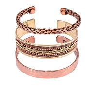 NAISHA Pulseras de cobre indias hechas a mano, pulseras de chakras, joyería de regalo, para mujeres, hombres, adolescentes y niños, Grande, Cobre, Cobre