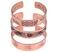 NAISHA Pulseras de cobre indias hechas a mano, pulseras de chakras, joyería de regalo, para mujeres, hombres, adolescentes y niños, One Size, Cobre