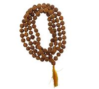 NAISHA Rudraksha Mala original certificado 5 Mukhi de 8 mm, Wear & Japa Mala, auténtico Rudraksh natural auténtico para hombres y mujeres con certificado de laboratorio., Madera, Rudraksha