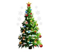 Naisicatar Pegatinas de ventana de Navidad 1pc 50x70cm Grandes PVC Autoadhesivo Árbol de navidad Pegatina de pared de estrella Extraño de copo de nieve Decisión decorativa para la oficina en el hogar