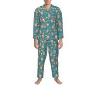 Naispanda Conjunto de Pijama Personalizado para Hombre, Conjunto de Pijama Personalizado con Foto y Cara para Hombre, Ropa de Dormir Divertida Personalizada de Manga Larga con Foto y Texto