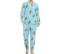 Naispanda Conjuntos de Pijamas con Foto de Mascota Personalizados con Foto para Mujeres y Hombres Conjunto de Pijamas con Foto Personalizados Ropa de Dormir de Manga Larga Pijamas para Estar en casa