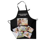 Naispanda Delantales Personalizado con Fotos y Textos Añadir su propia foto Imágenes Imagen Texto Nombre Logotipo Hogar Cocina Delantal de Cocina Preparar Regalo Cocinero