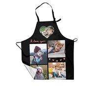 Naispanda Delantales Personalizado con Fotos y Textos Añadir su propia foto Imágenes Imagen Texto Nombre Logotipo Hogar Cocina Delantal de Cocina Preparar Regalo Cocinero