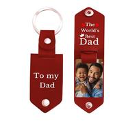 Naispanda Llavero de Cuero Personalizado, Llavero Grabado Personalizado Aniversario Relación de Boda Regalos para Familia, Amigos, Pareja, Amante