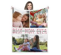 Naispanda Manta personalizada con collage de fotos Best Mom Ever mantas personalizadas para el día de la madre con texto imagen nombre personalizado mantas de cama regalos para mamá cumpleaños Navidad