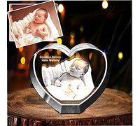Naispanda Personalizado 3D Cristal Foto Corazón, Personalizada Añadir Imagen Grabada Con Nombre De Texto Regalo, Para Mujeres, Hombres, Niños, Cumpleaños, Conmemoración, Navidad, Día Del Padre, Madre