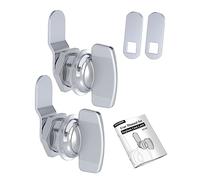 Naissian Cerradura de pulgar de 5/8 pulgadas, pestillo de compartimento para RV, cierre de puerta de ducha, giro sin llave para almacenamiento de caravana, acabado cromado, paquete de 2