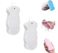 Naivetu Magic Exfoliating Bath Sponge, 3D Super Soft Exfoliating Bath Sponge, Gentle Deep Cleaning for Face & Body, Soft and Skin-Friendly, Not Easy to Deform, for Women, Man (White*2)