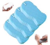 Naivetu Magic Exfoliating Bath Sponge, Super Soft 3D Texture Radiant Skin Reusable Body Scrubber for Gentle Dead Skin Removal Body & Face Care (4 Pcs Blue)