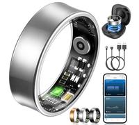 NAIXUES Anillo Inteligente Hombre Mujer, Smart Ring con Control por Gestos, HRV/Pulsometro/SpO2/ Sueño, 170+ Modos Deportivos Anillo de Fitness con 5ATM Impermeable, iOS Android (Plata, 7)