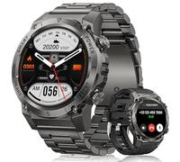 NAIXUES Reloj Inteligente Hombre Militar, 1.46” Smartwatch Hombre con Llamadas Bluetooth, 500mAH IP68 Impermeable 120 Modos Deportivos 24/7 Pulsómetro SpO2 y Sueño, Smartwatch para Android iOS, Negro