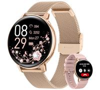 NAIXUES Reloj Inteligente Mujer con Llamadas, 1.39'' Smartwatch Función Femenina, 120+ Modos Deportivos, Pulsometro, SpO2, Monitor de Sueño, Podómetro, Calorías IP68 iOS Android Oro Rosa, Regalo Mujer