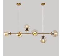 Naiyn Lámpara colgante de bola de cristal de Europa del norte de 6 luces E27, lámpara colgante para sala de estar, comedor, decoración artística, restaurante, luz colgante negra